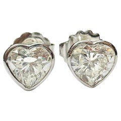 Boucles d'oreilles diamant en forme de coeur 4.03cttw,  dans un écrin Tiffany & Co.