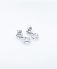 Heart Shape Diamonds Dangle Earrings