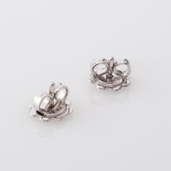 Heart Shape Emerald Diamonds 18 Karat White Gold Stud Earrings