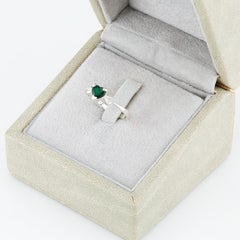Heart shape faceted tsavorite silver ring