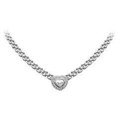 Heart Shape Halo Pendant Necklace, 1.05 Carats Total Round Diamond