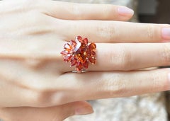 Heart Shape Orange Sapphire Ring set in 18K Rose Gold Settings