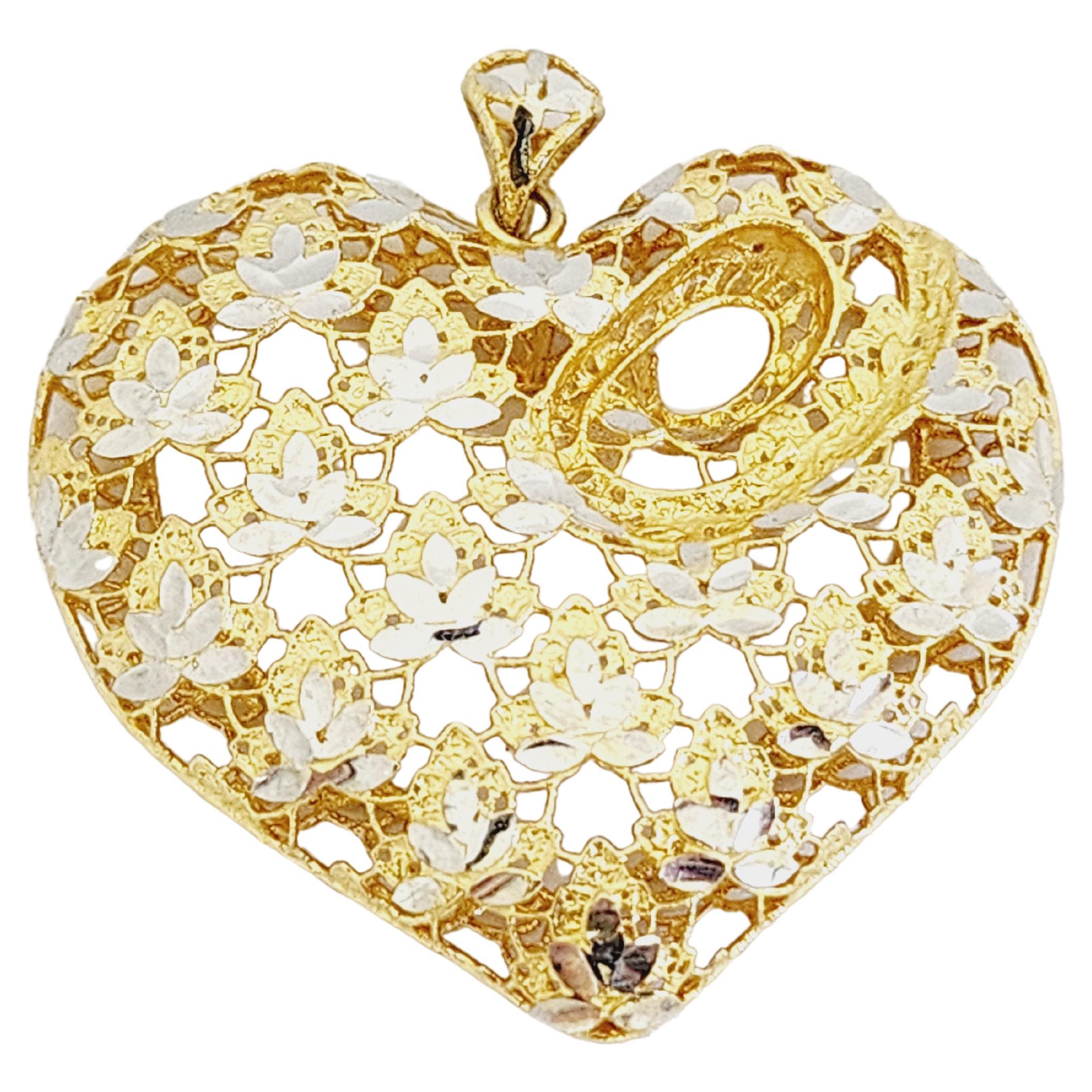 Heart Shape Pendant 14 Karat Yellow Gold