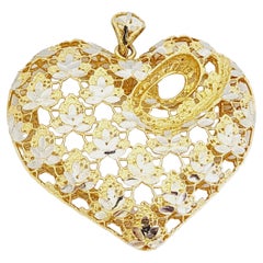 Heart Shape Pendant 14 Karat Yellow Gold