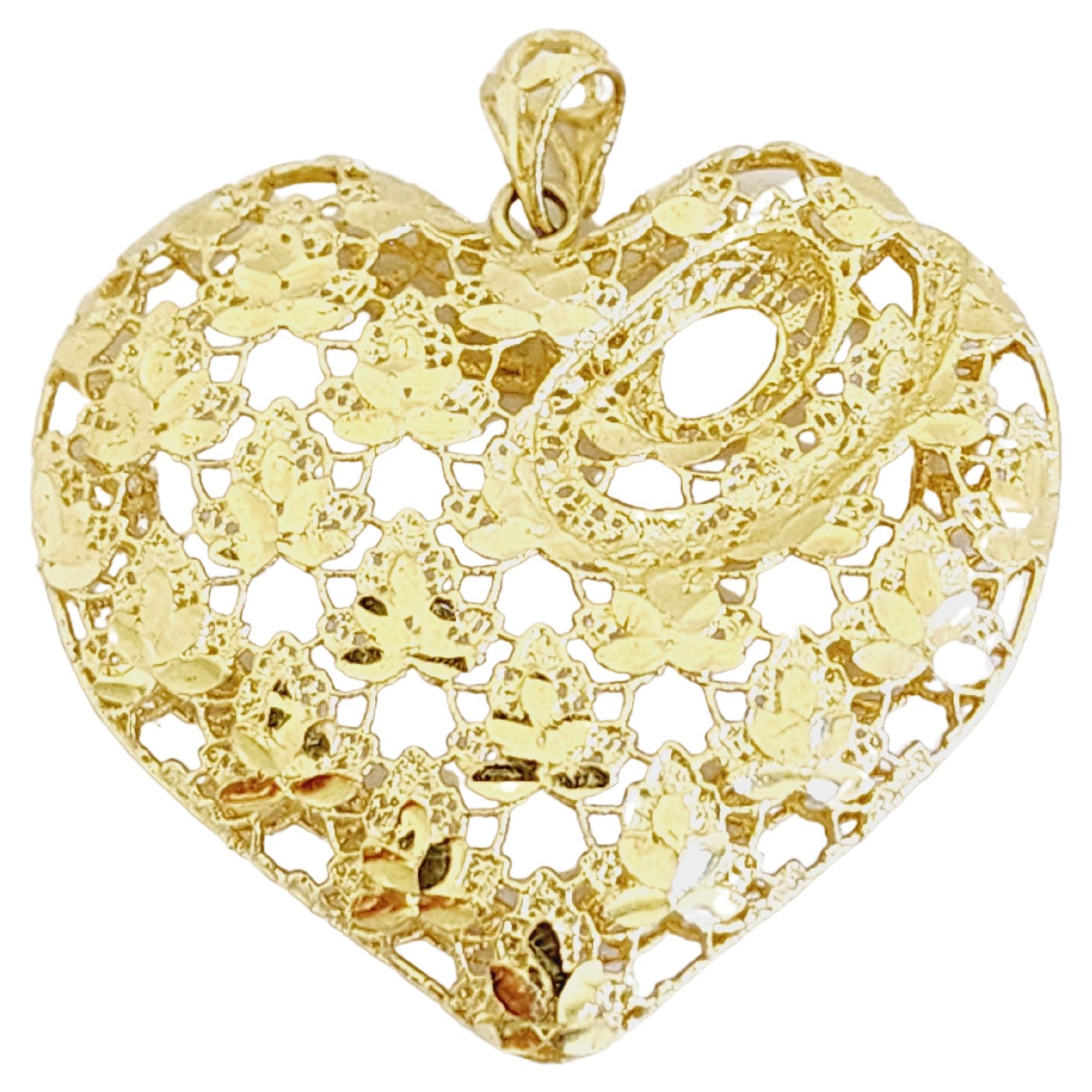 Heart Shape Pendant 14 Karat Yellow Gold