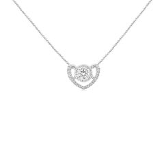 Heart Shape Pendant with Certified Center White Diamond