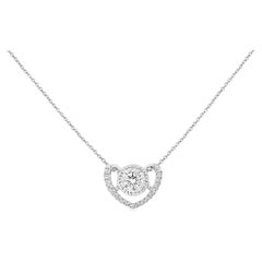 Ciondolo a forma di cuore con diamante bianco centrale certificato