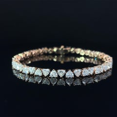 Heart Shape Reversed Diamond Bracelet in 18K Rose Gold (11.08ct VVS) by Arnav