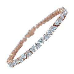 Heart Shape Reversed Diamond Bracelet in 18K Rose Gold (11.08ct VVS) by Arnav