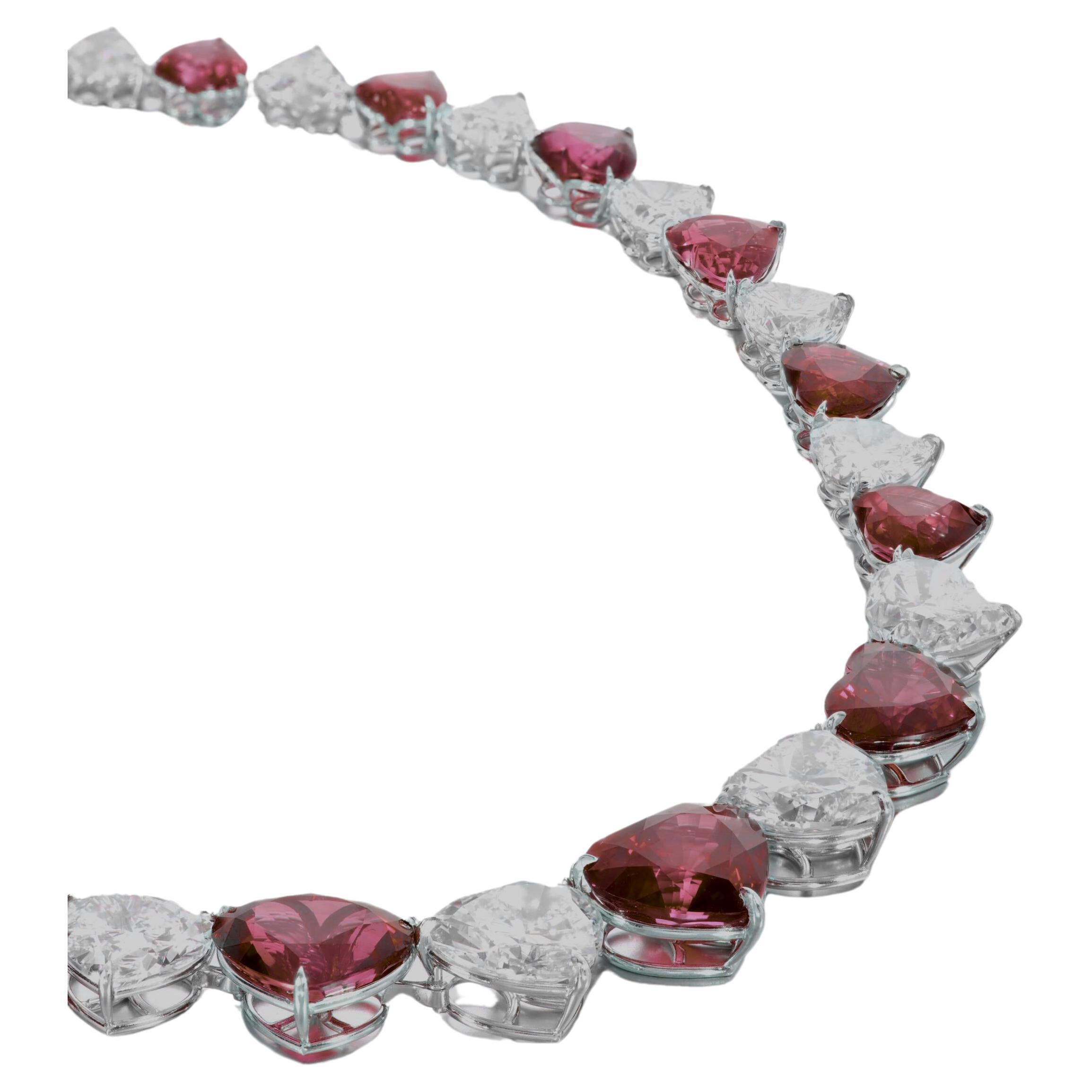Heart Shape Rubies and diamond rivière necklace


Composed of a graduated line of alternating heart-shaped rubies and diamonds, length approximately 410mm