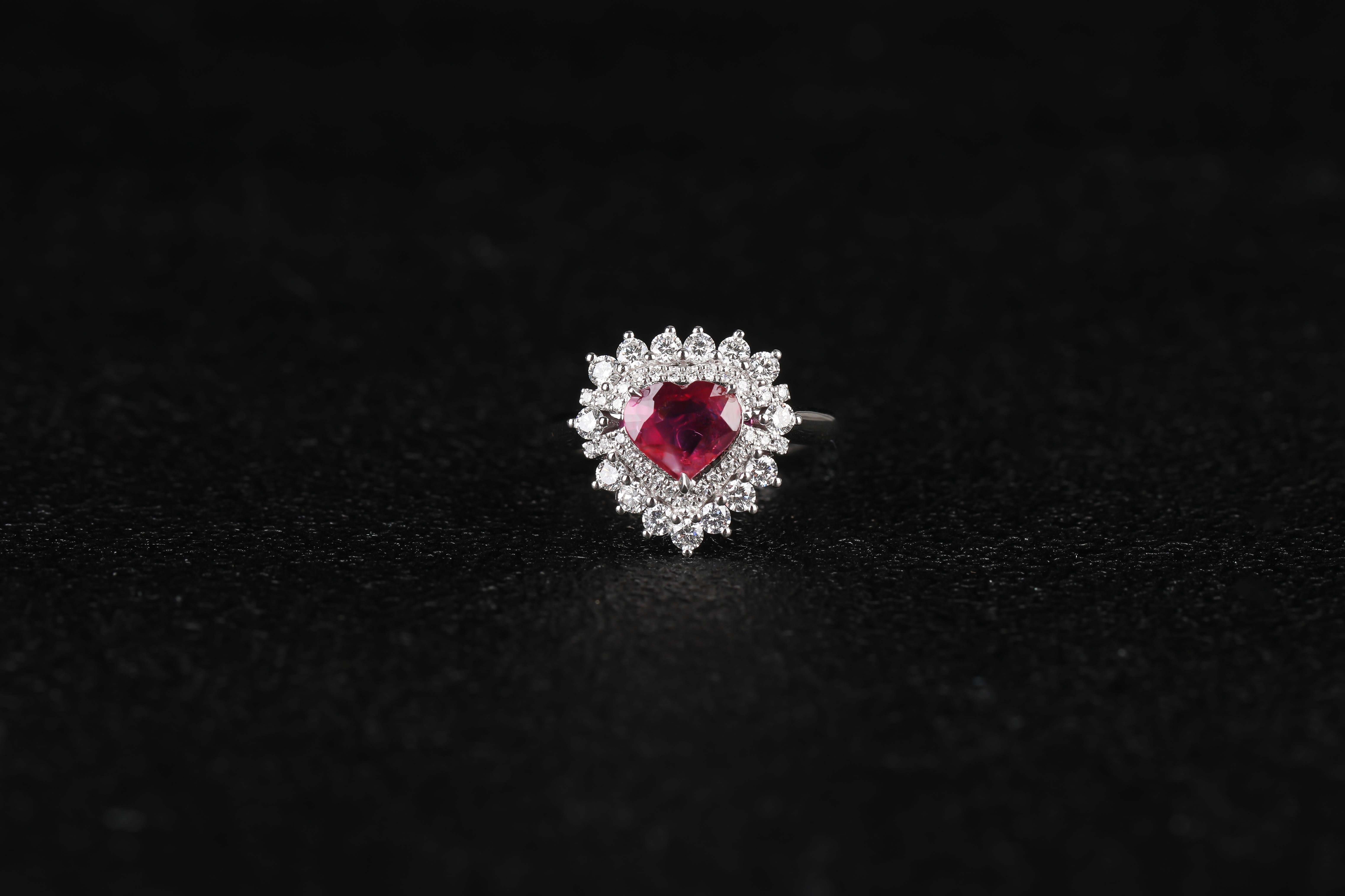 heart shaped ruby ring white gold