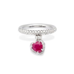 1.58 carats Heart Shape Ruby and Diamonds Ring from d'Avossa TrueLove Collection