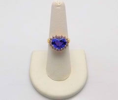 Heart Shape Sapphire and Diamond Ring