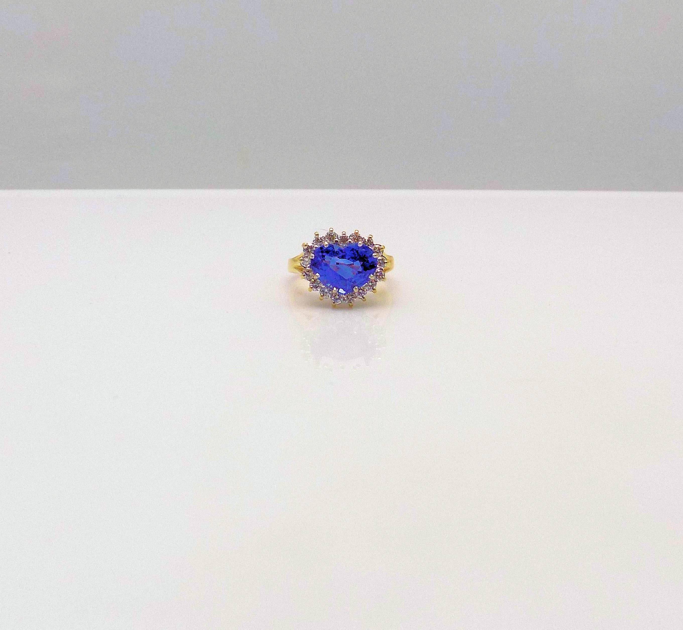 Heart Shape Sapphire and Diamond Ring 1