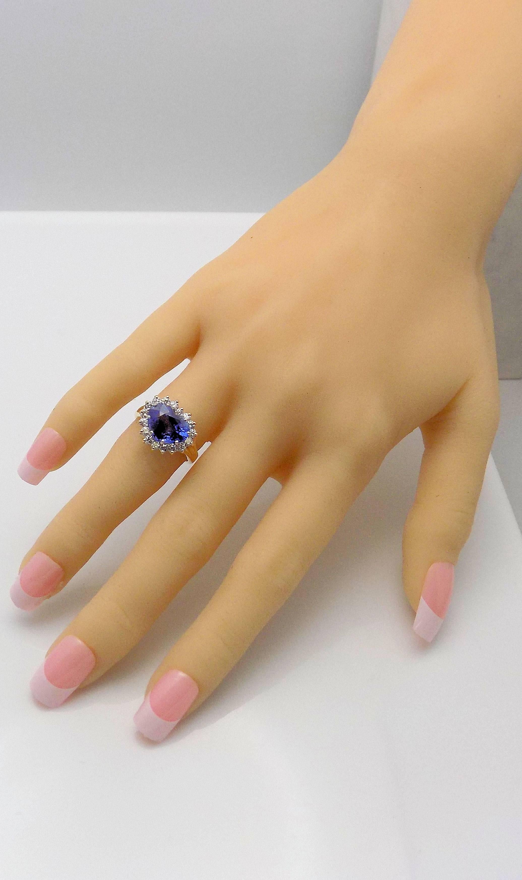 Heart Shape Sapphire and Diamond Ring 4