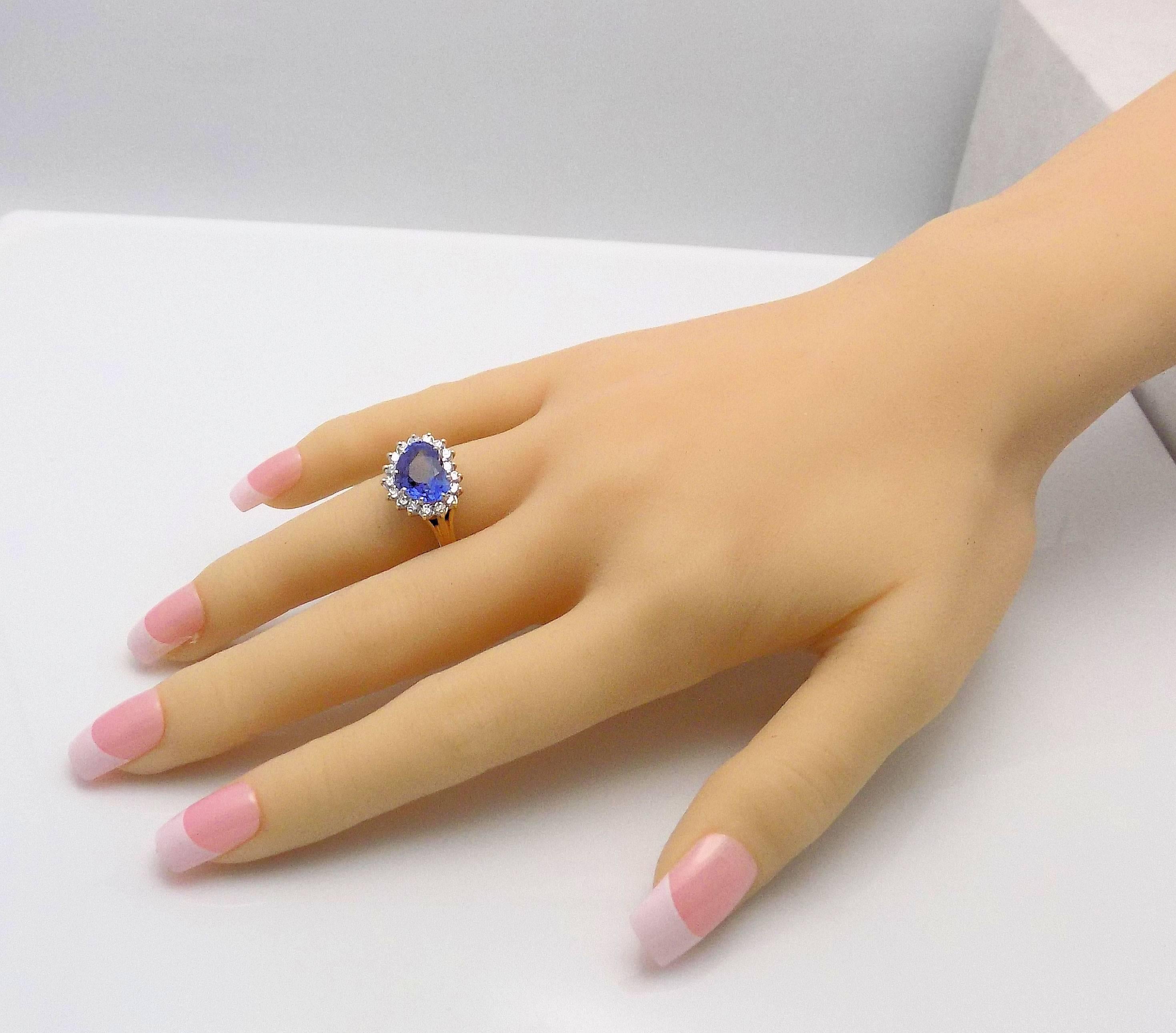 Heart Shape Sapphire and Diamond Ring 5
