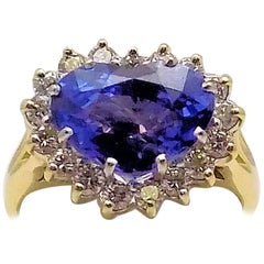 Heart Shape Sapphire and Diamond Ring