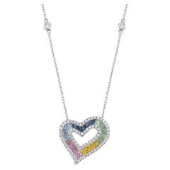 Heart Shape Sapphire Necklace