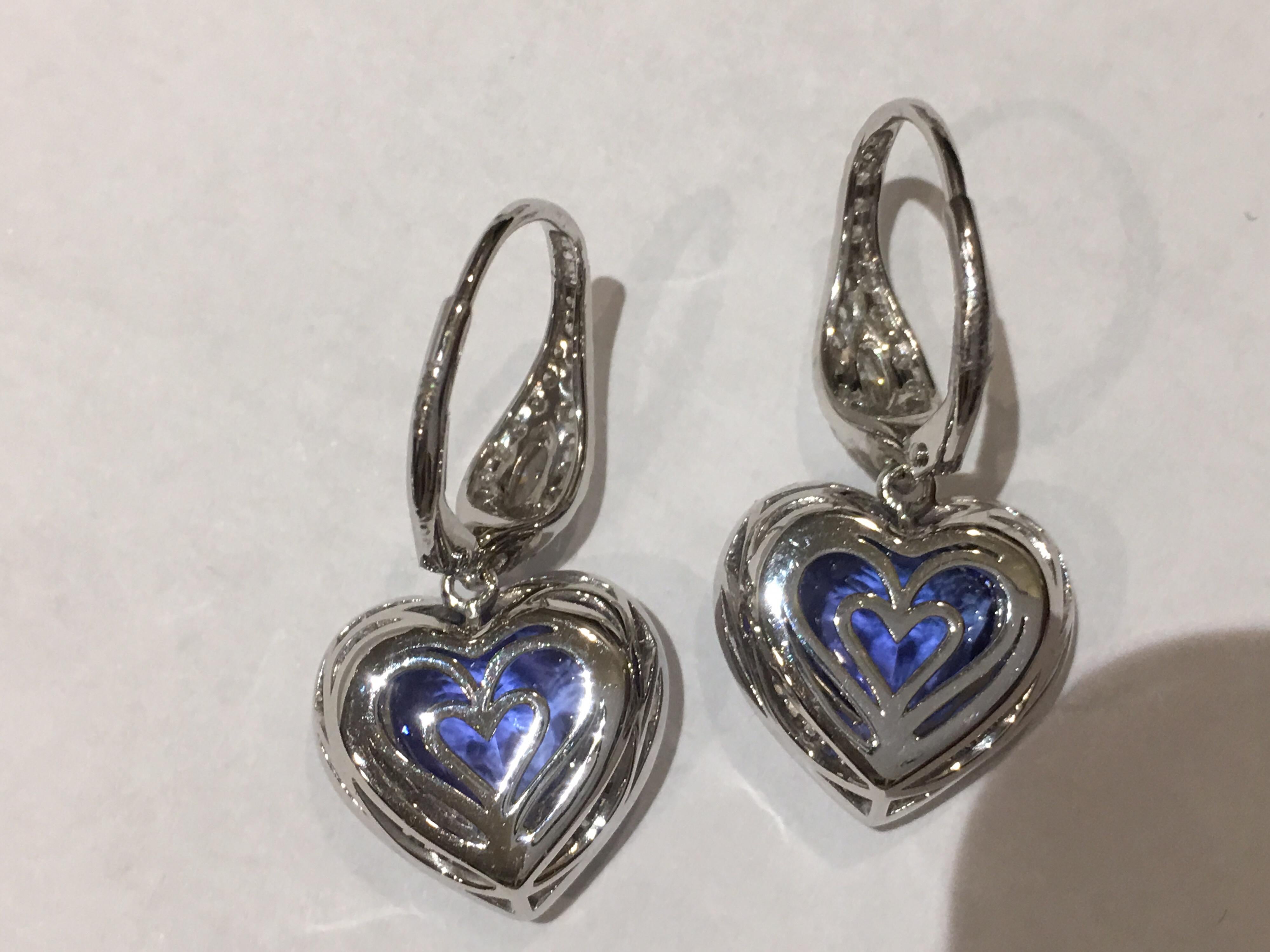 Heart Shape Tanzanite 6.55 Carat and 1.11 Carat Diamond Set in 14 Karat Gold 3