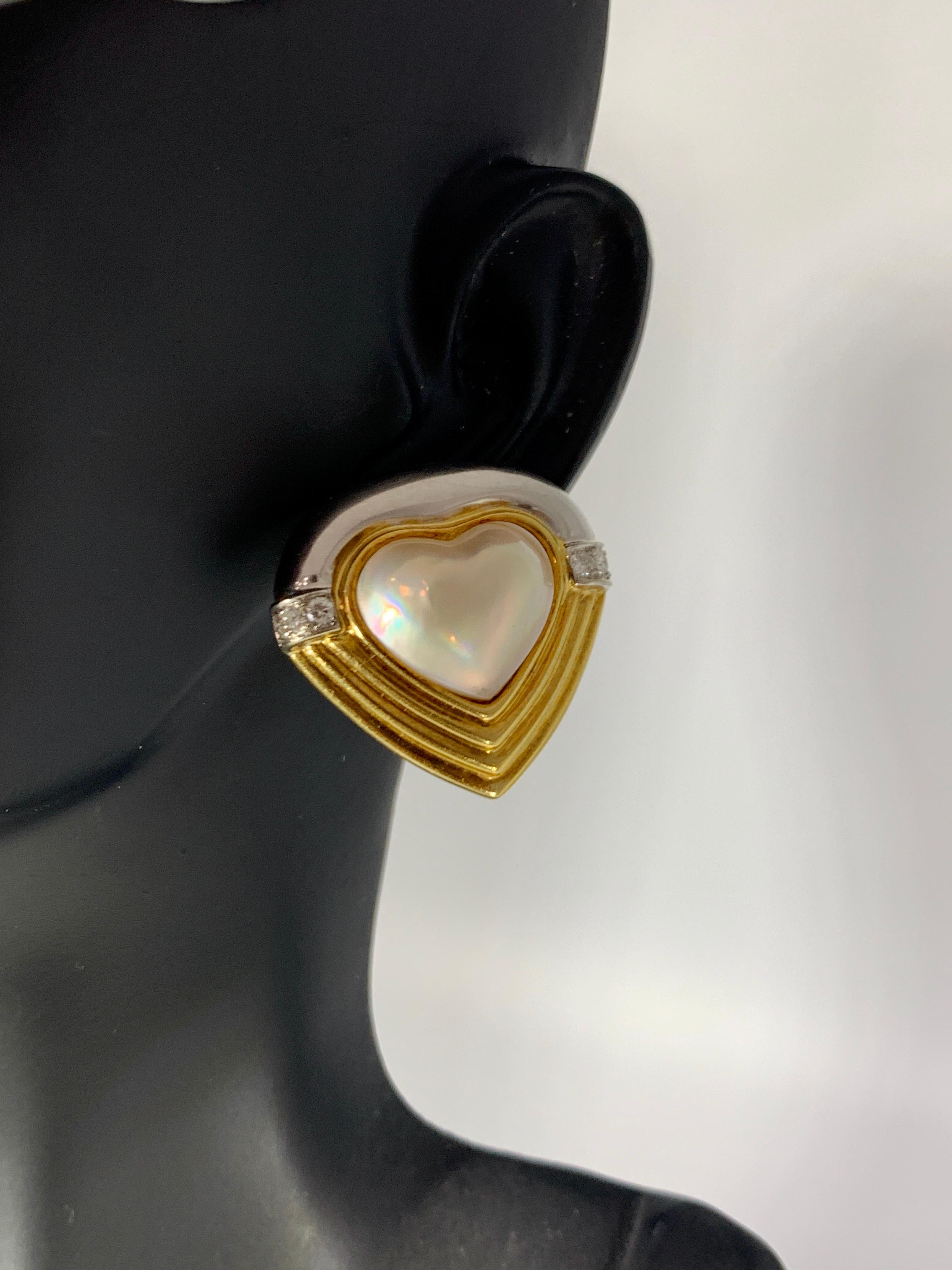 heart shape pearl earrings