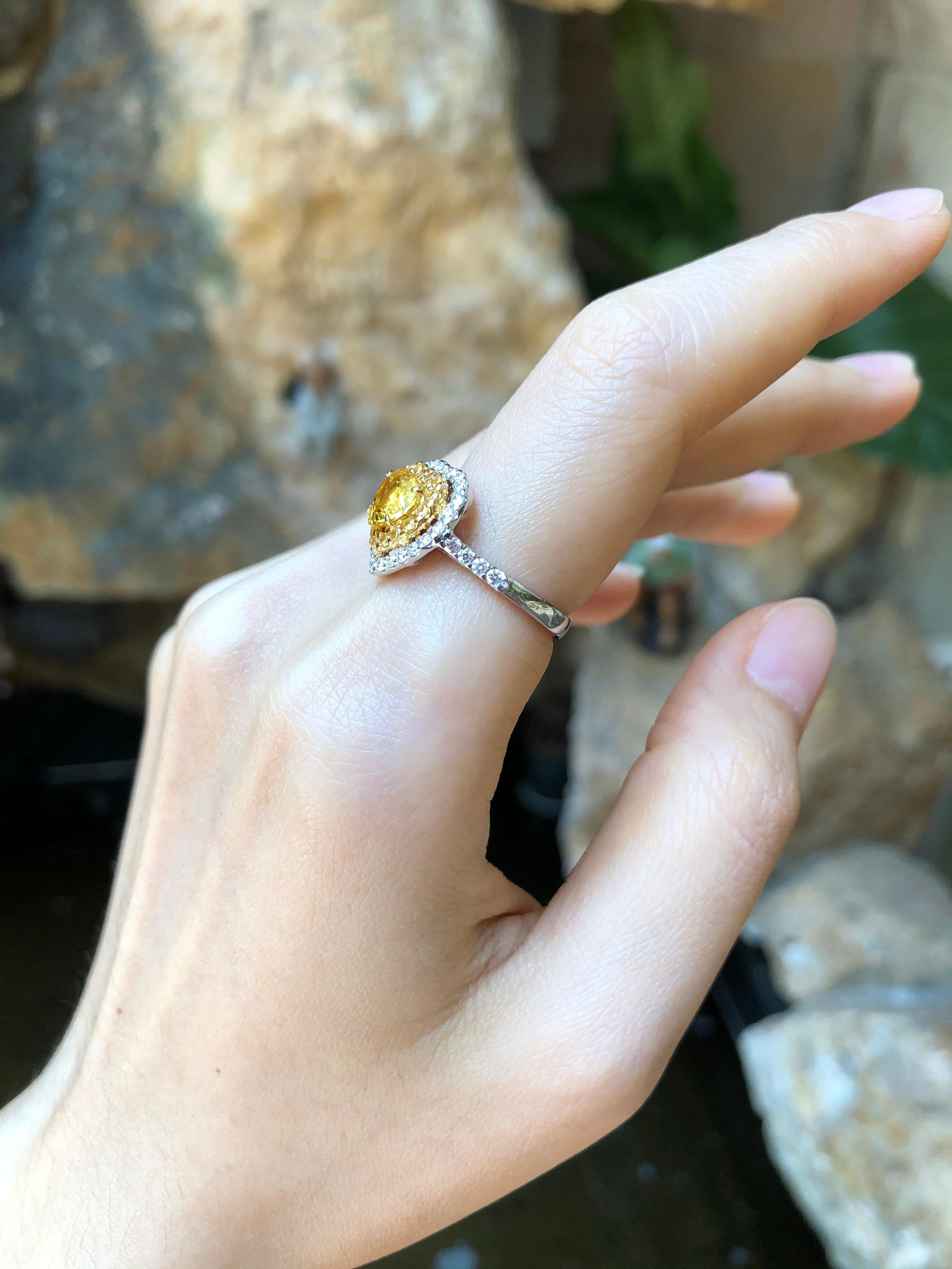 yellow sapphire heart ring