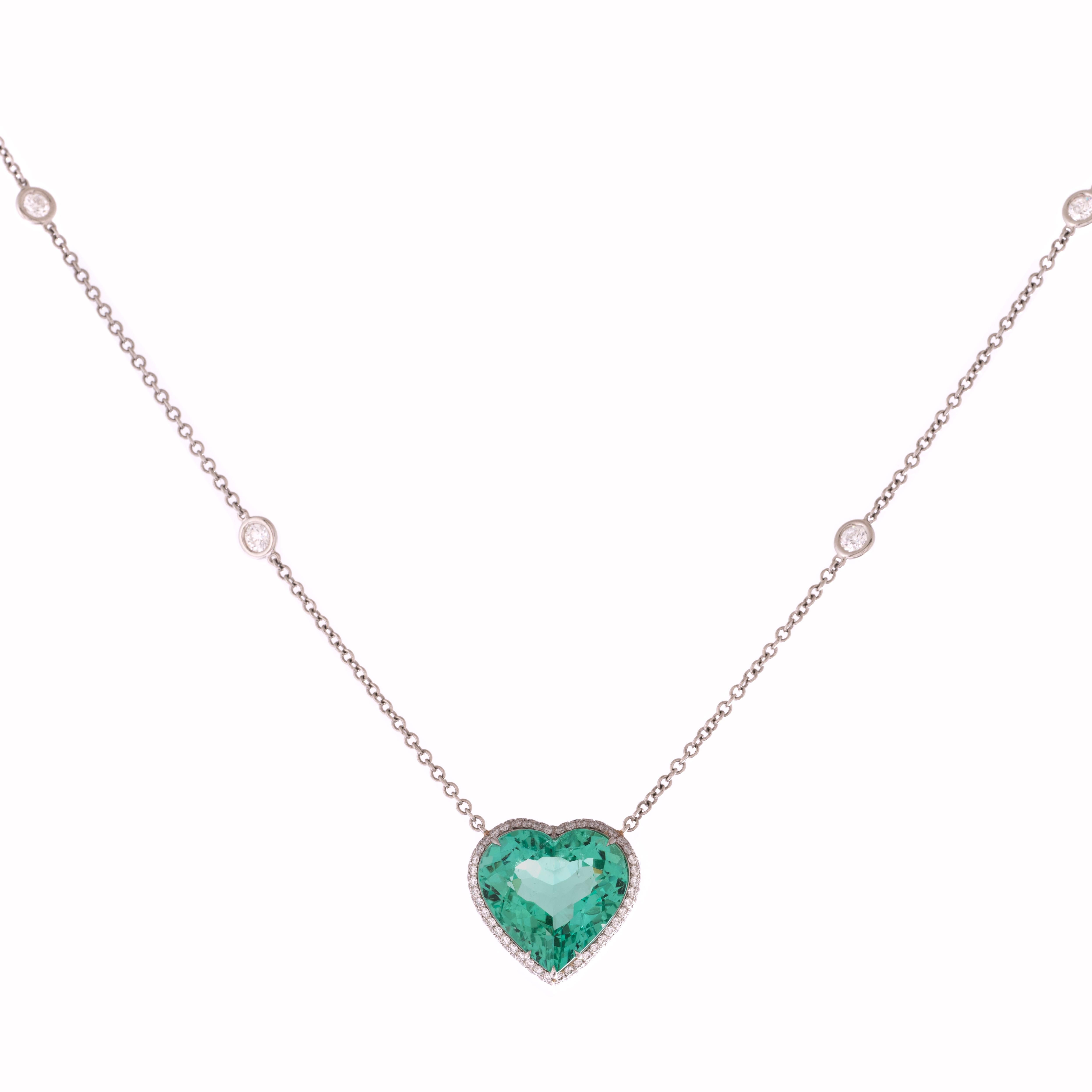Platinum diamond &  emerald heart shape Colombian (muzo) no oil 10.26cts. + 1.84cts, G/VS, AGL, Gūbelin Certified