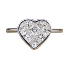 Heart Shaped 1.20 Carat Total Diamond Ring in 18 Carat White Gold