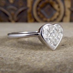 Heart Shaped 1.20 Carat Total Diamond Ring in 18 Carat White Gold