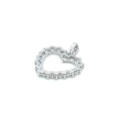 Heart-Shaped 18 Karat White Gold and 2 Carat Diamonds Pendant