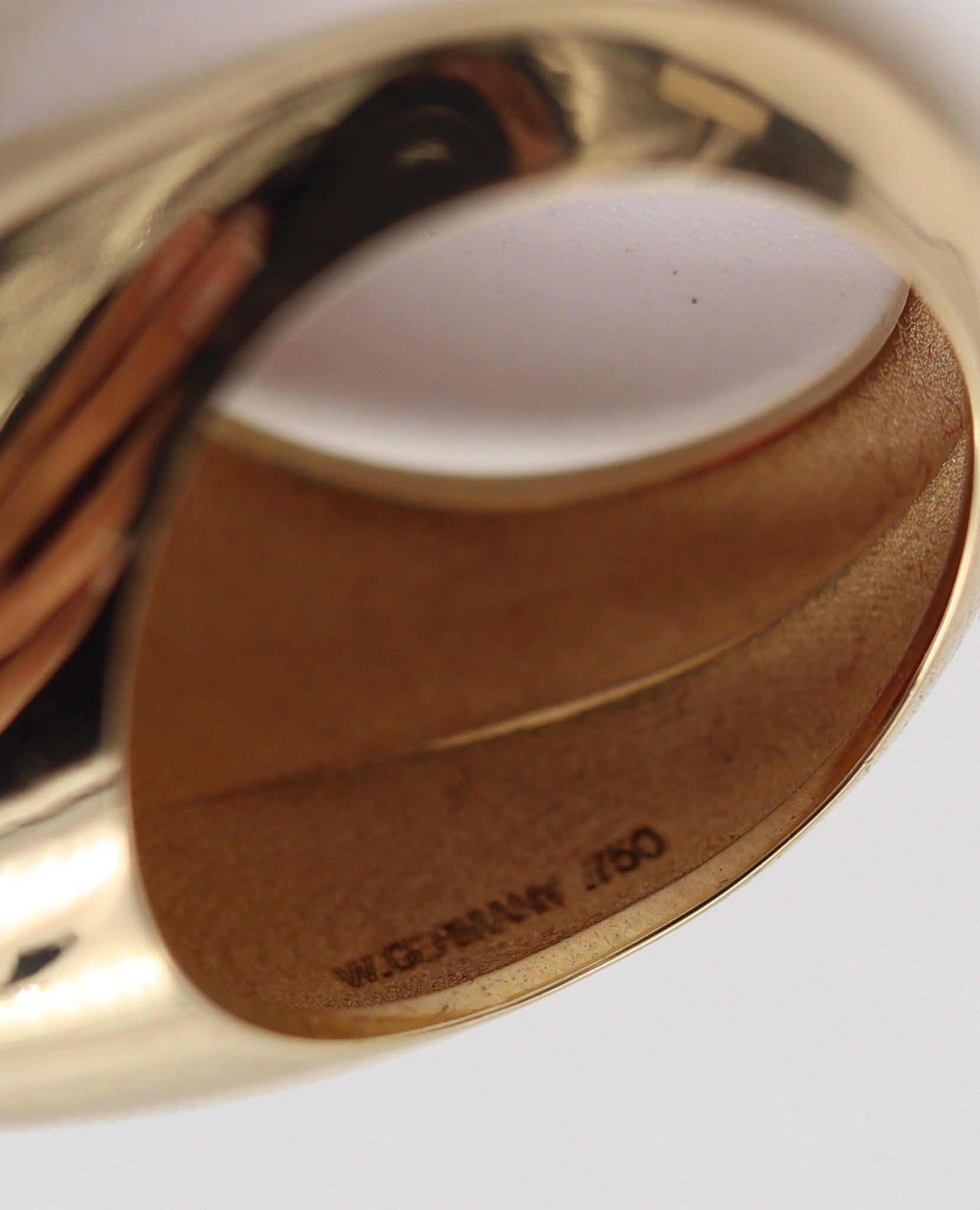 HEART SHAPED 1970 Cocktail Ring In 18Kt Yellow Gold With 9.56 Cts Rubellite For Sale 1