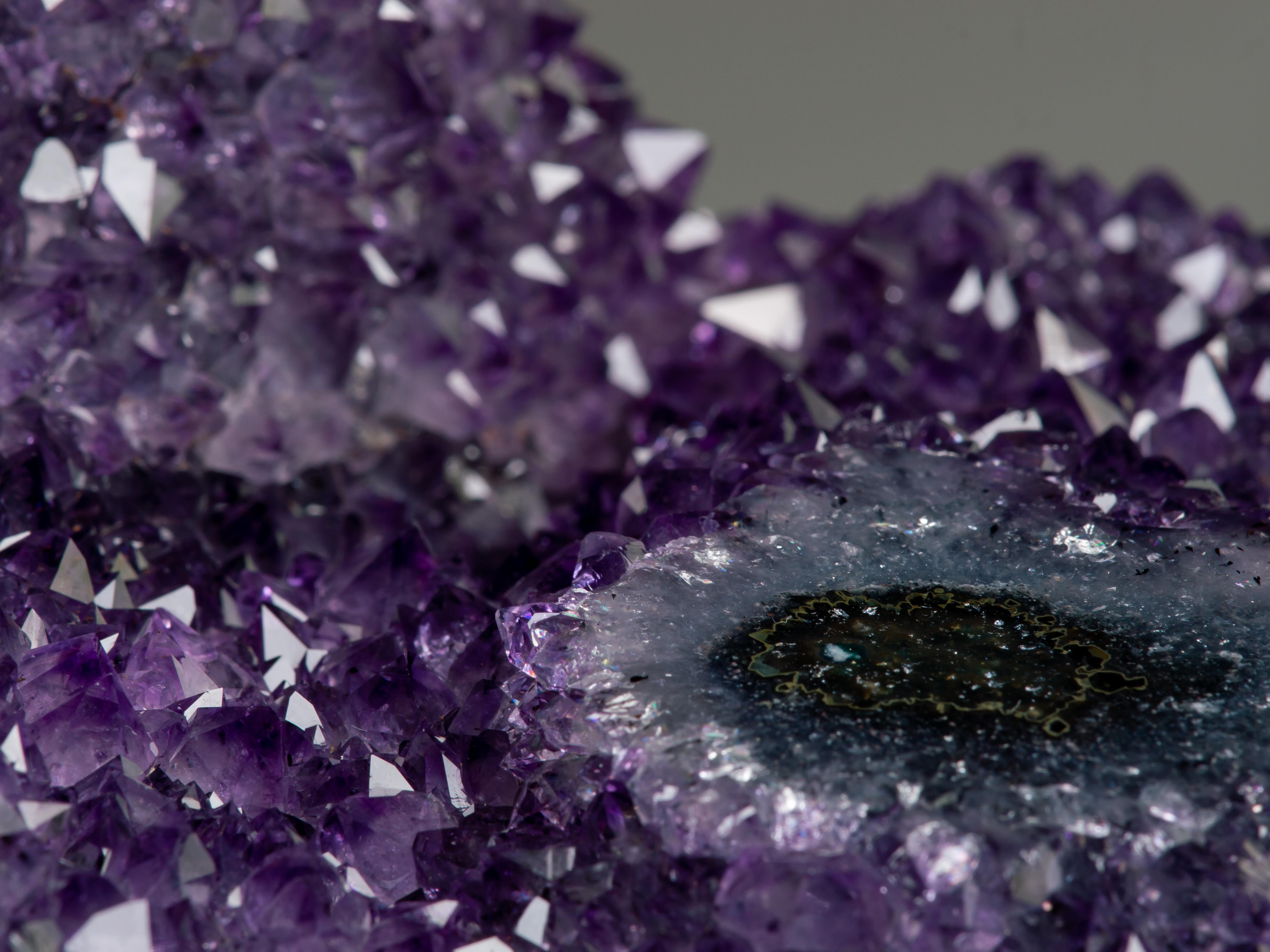 Heart Shaped Amethyst Formation with Central Stalactite 