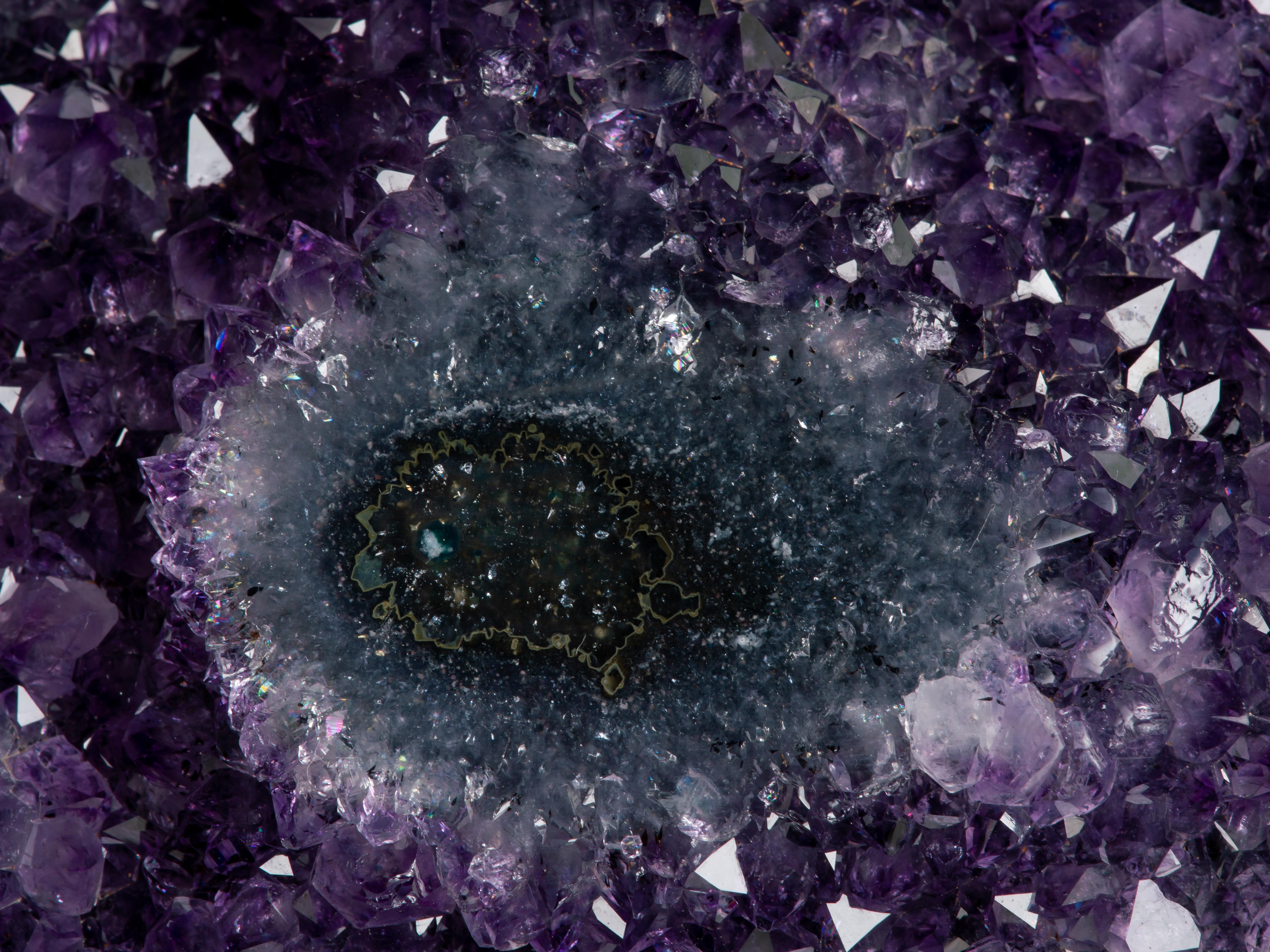 Heart Shaped Amethyst Formation with Central Stalactite 