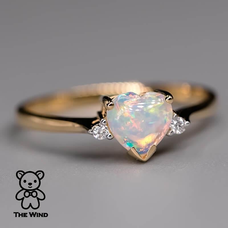 Heart Shaped Australian Solid Opal & Diamond Engagement Ring 18K Yellow Gold.


Free Domestic USPS First Class Shipping! Free Gift Bag or Box with every order!

Opal—the queen of gemstones, is one of the most beautiful gemstones in the world. Every