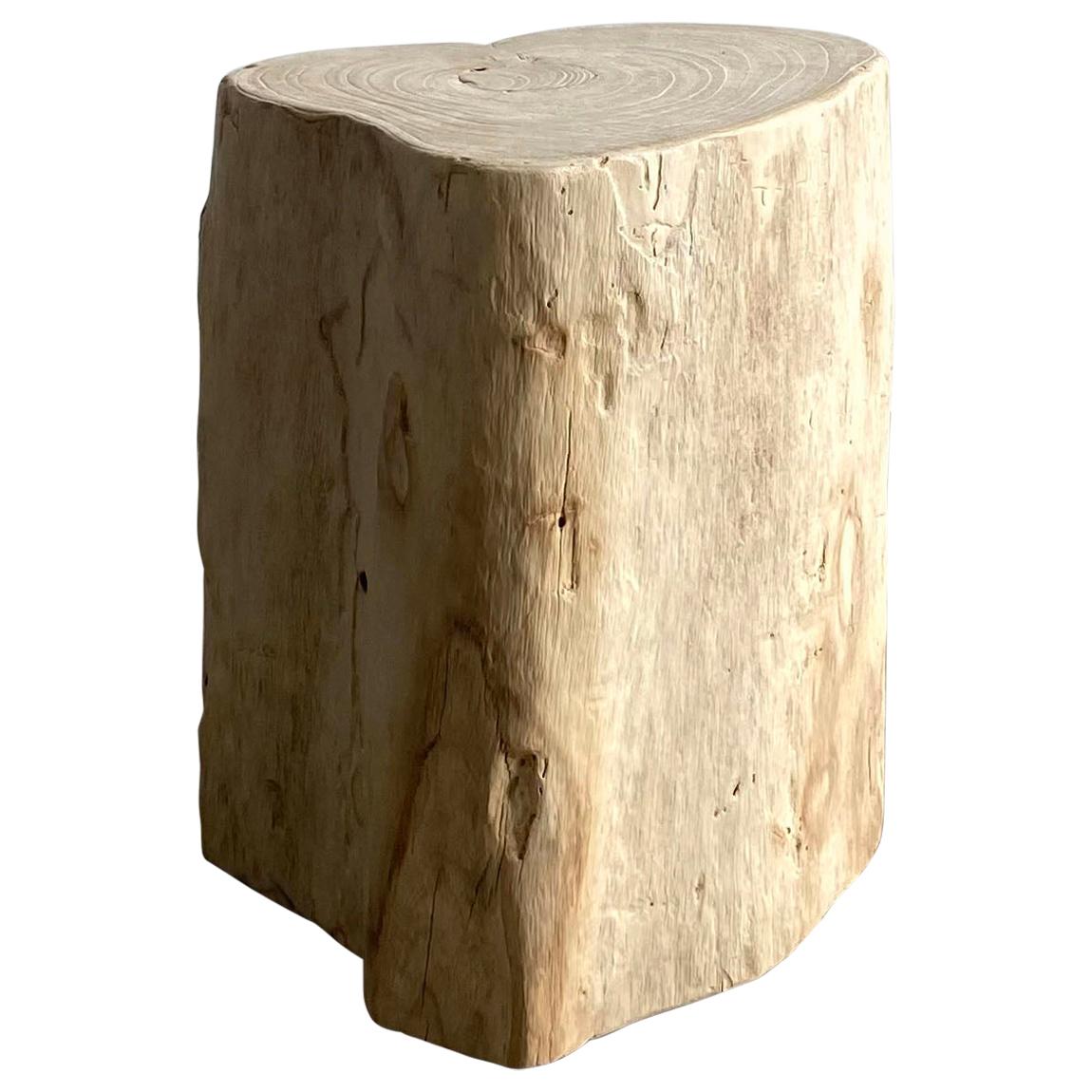 Heart Shaped Birch Wood Stump Side Table