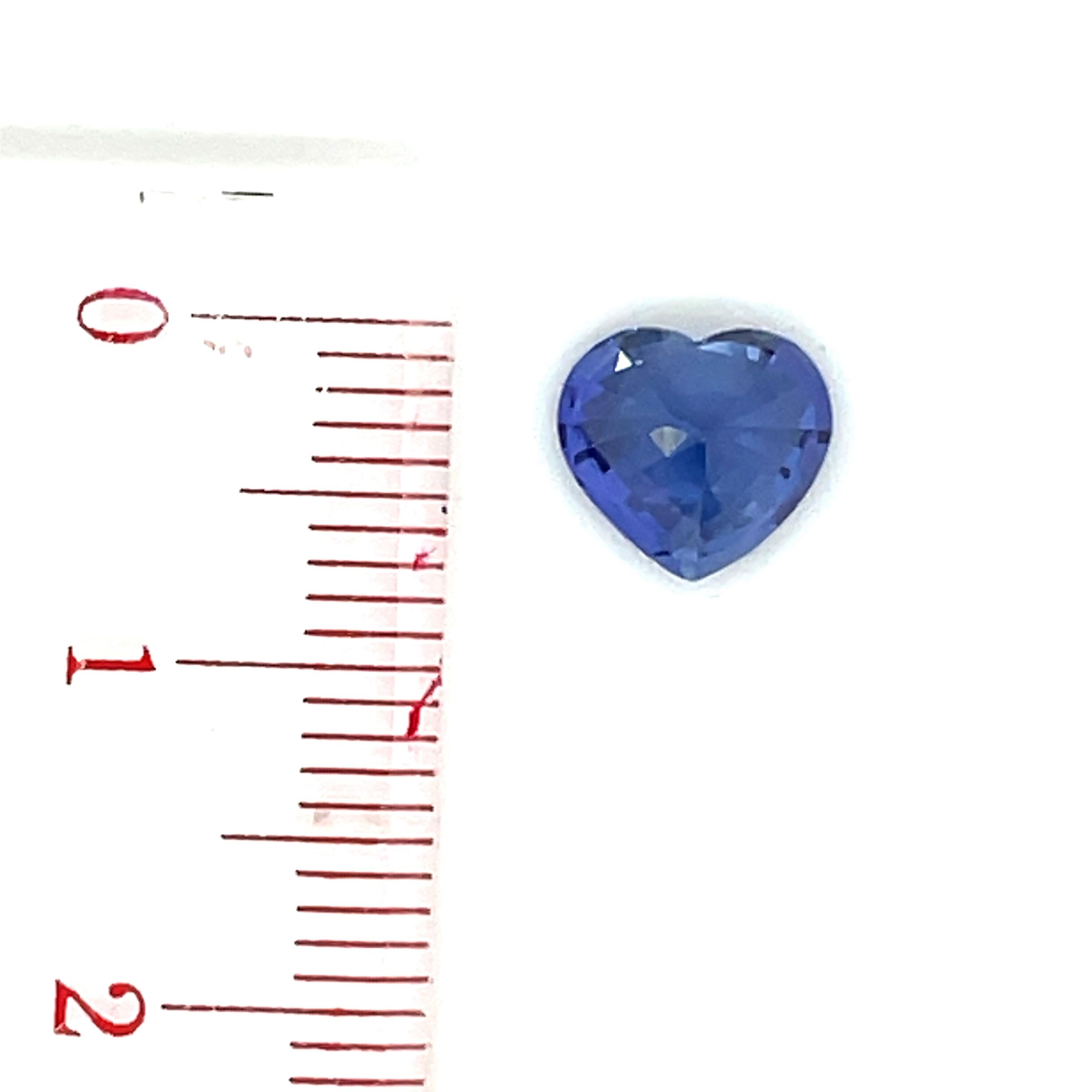 Zaffiro blu a forma di cuore Cts 2.11 in vendita 2