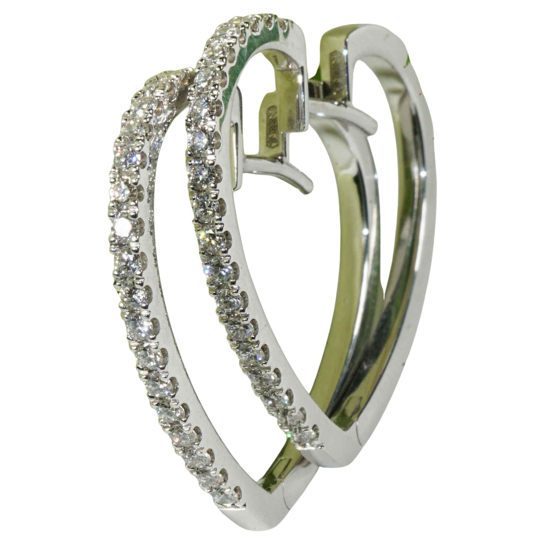 Heart shaped Brilliant Creoles 0.50 ct TW/VS Italian Energy for every Day 18 kt