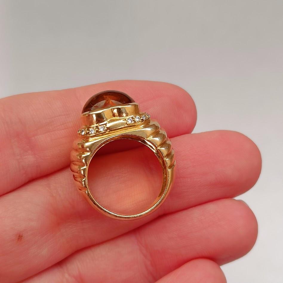 Heart Shaped Citrine 18k Gold Ring For Sale 4