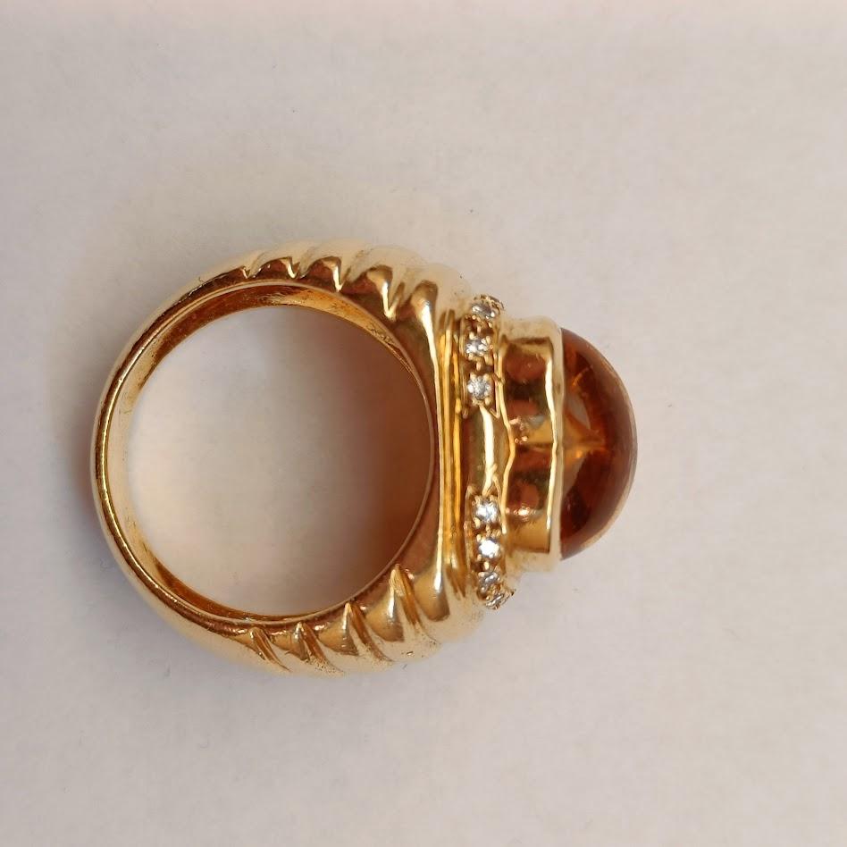 Heart Shaped Citrine 18k Gold Ring In Good Condition For Sale In Magenta, IT