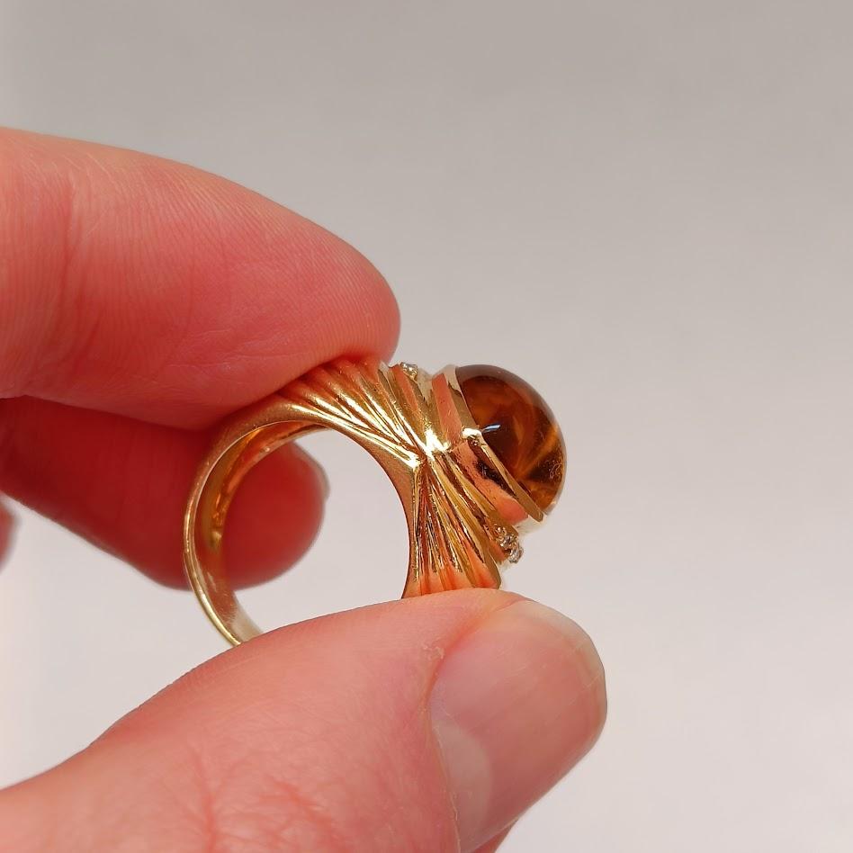 Heart Shaped Citrine 18k Gold Ring For Sale 3