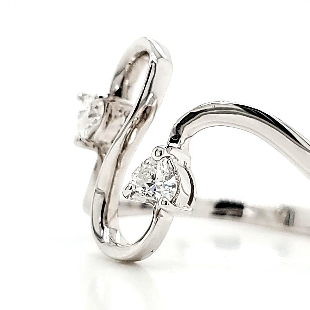 Heart Shaped Diamond and Platinum Engagement Ring For Sale 4