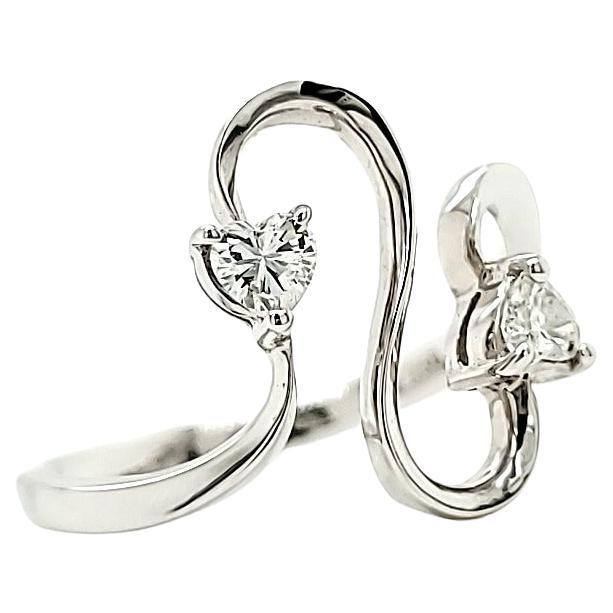 Heart Shaped Diamond and Platinum Engagement Ring For Sale