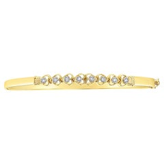 Brazalete de diamantes en forma de corazón Oro amarillo 14k