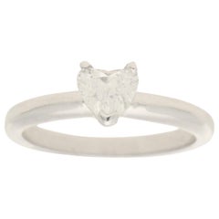 Heart Shaped Diamond Cocktail / Engagement Ring Set in 18 Karat White Gold