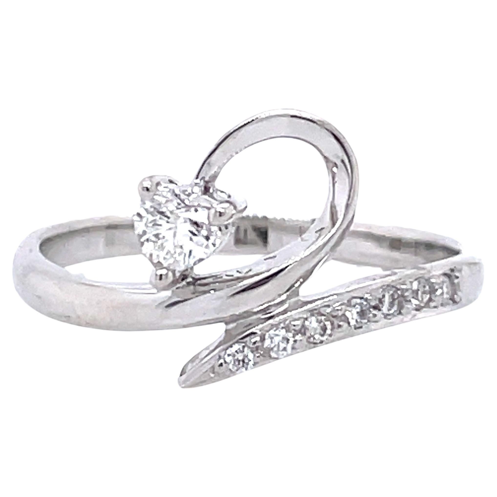 Heart-Shaped Diamond Engagement Ring Set in PT900 For Sale