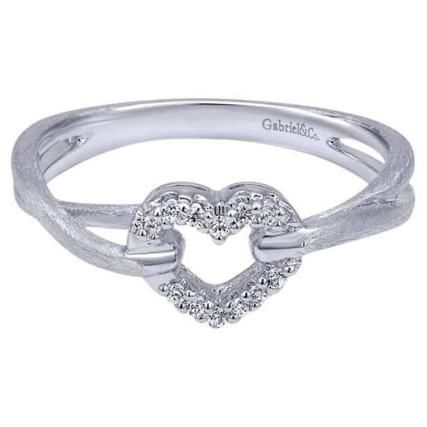  Heart Shaped Diamond Pave Fashion Ring For Sale