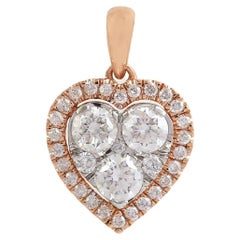 Pendentif en or rose 18 carats en forme de coeur
