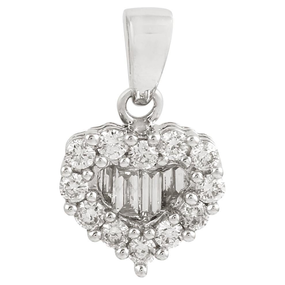 Heart Shaped Diamond Pendant Made In 18K White Gold