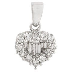 Heart Shaped Diamond Pendant Made In 18K White Gold