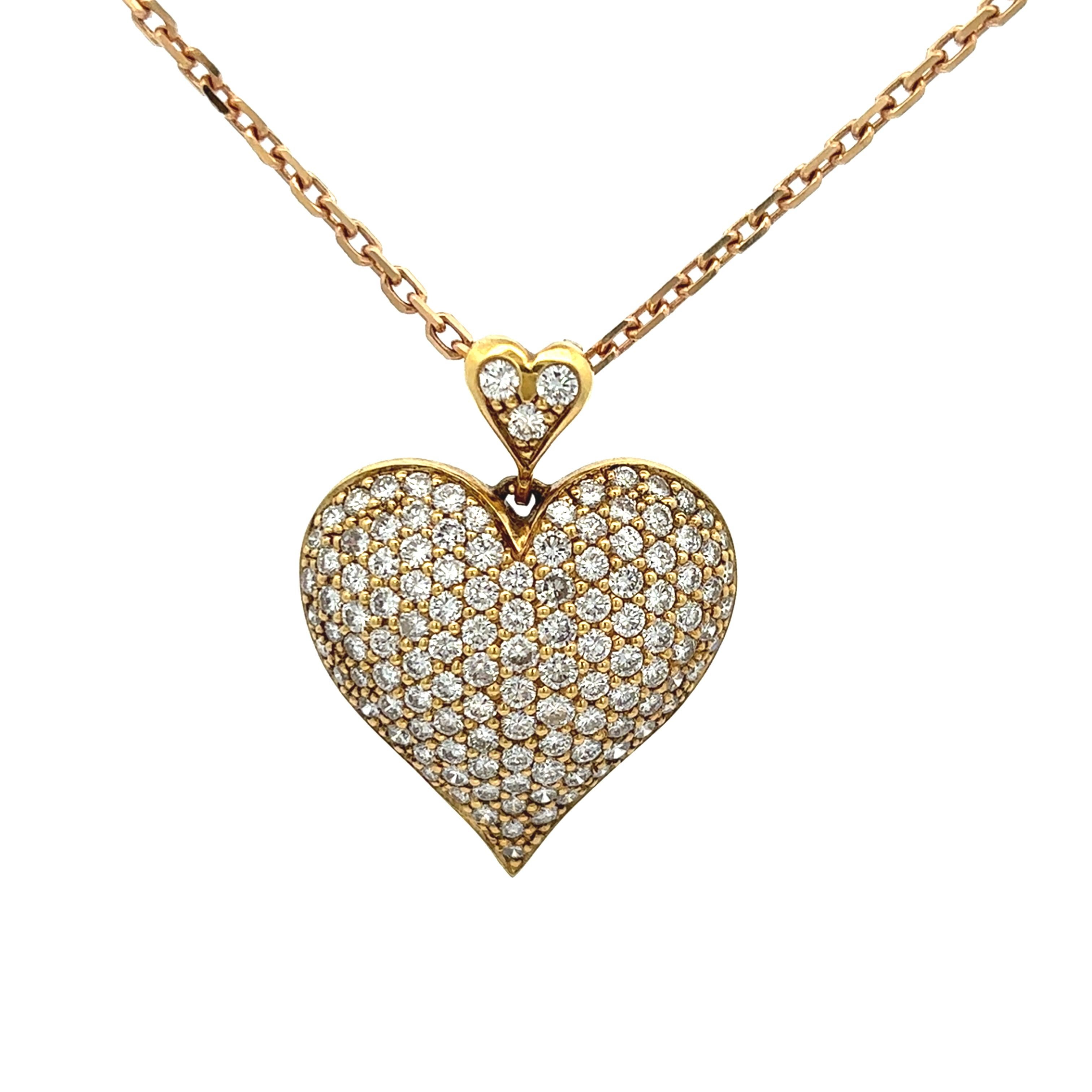 Collana con ciondolo con diamante a forma di cuore in vendita 6