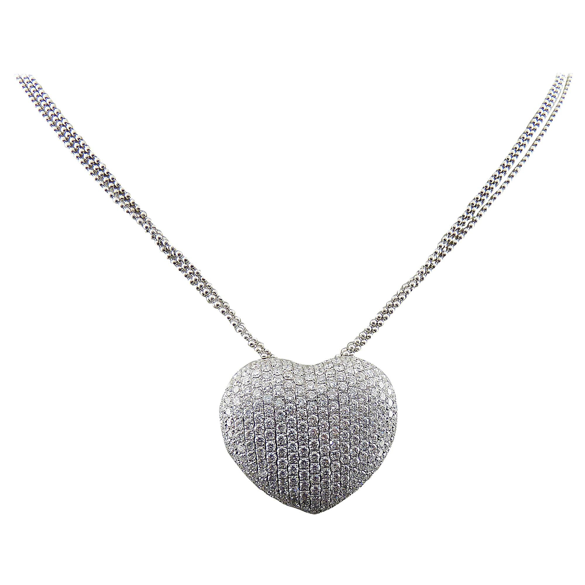 Heart Shaped Diamond Pendant Necklace